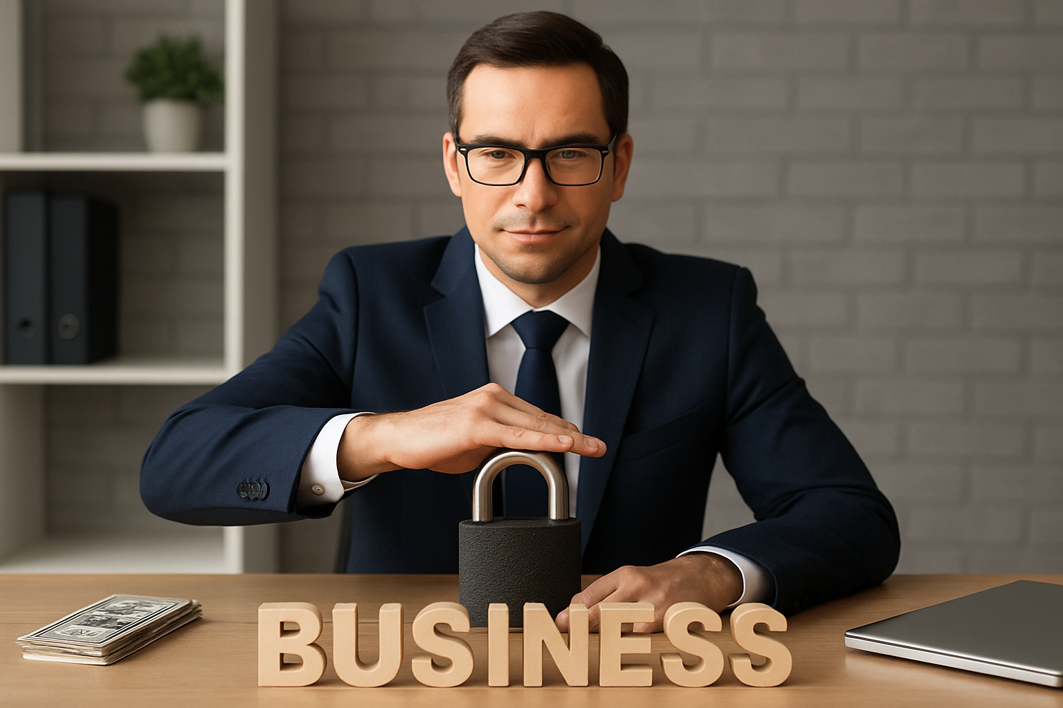Entrepreneur securing business assets