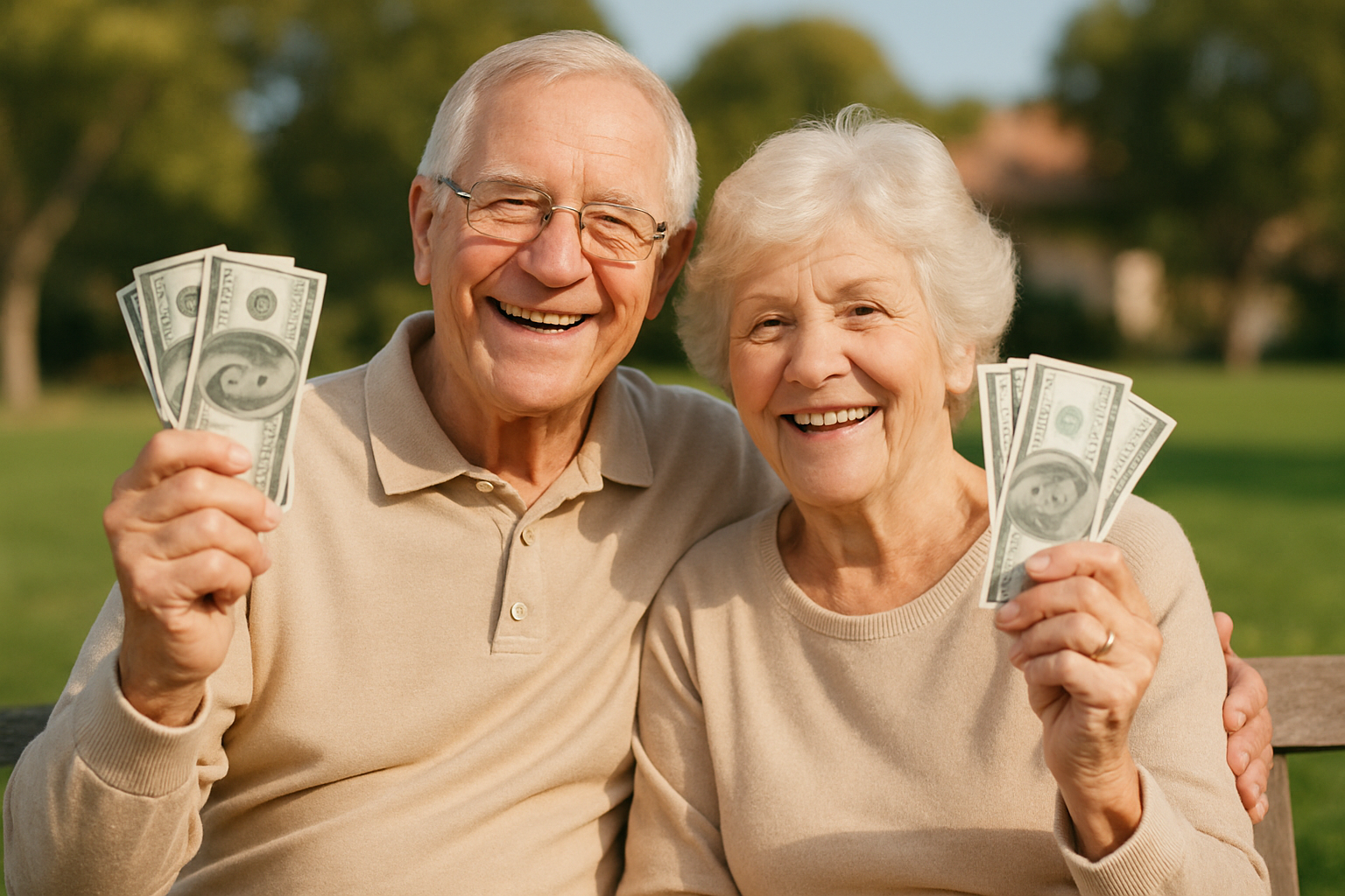 Retired couple enjoying financial freedom